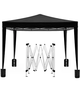 10'x10' Folding Canopy with 4 Removable Sidewalls Outdoor Event Shelter Upf 50+ Gazebo Portable Tents for Parties Beach Camping Wedding Ez Pop Up Cano