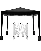 10'x10' Folding Canopy with 4 Removable Sidewalls Outdoor Event Shelter Upf 50+ Gazebo Portable Tents for Parties Beach Camping Wedding Ez Pop Up Cano