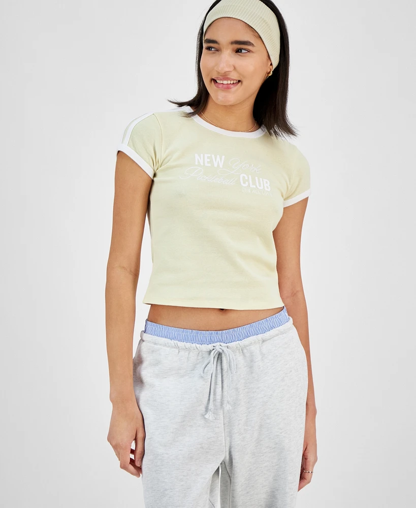 Ultra Flirt Juniors' Crewneck Ringer T-Shirt