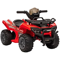 Simplie Fun Kids Ride-on Atv Four Wheeler Car 6V Battery Powered Motorcycle with Music for 18-36 Months, Red