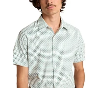 Bonobos Men's Slim Fit Short Sleeve Geo Print Button-Front Tech Shirt