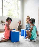ECR4Kids SoftZone Toddler Modular Stool Set, Blue, 2-Pack