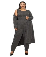 L I V D Women's Plus Luna Three Piece Rib Set