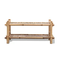 vidaXL 2-Tier Bamboo Shoe Rack