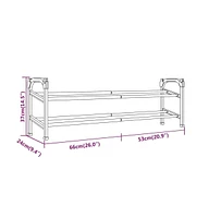 vidaXL Extendable Shoe Rack with 2 Shelves 46.9"x9.4"x14.6"