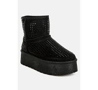 London Rag Xoras Chunky Rhinestones Ankle Boots