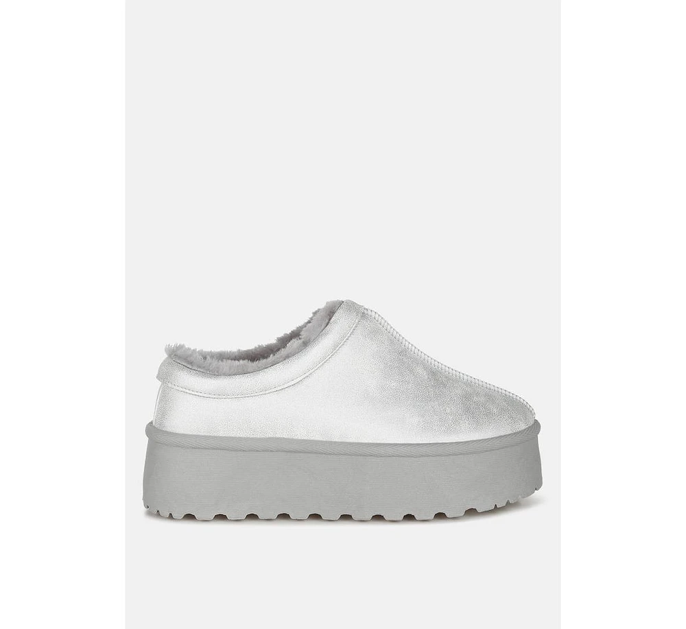 London Rag Lottys Faux Leather Platform Classic Slip-On