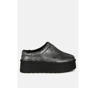 London Rag Lottys Faux Leather Platform Classic Slip-On