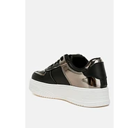 London Rag Scouts Metallic Paneling Platform Sneakers