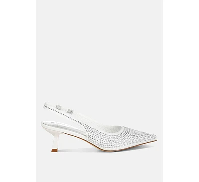 London Rag Julep Flyknit Rhinestone Slingback Sandals