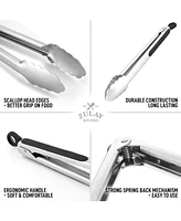 Zulay Kitchen Easy Grip Stainless Steel Tongs With Lock Mechanism