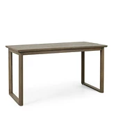 Simplie Fun Rustic Acacia Wood Slatted Outdoor Dining Table