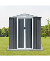 Outdoor Storage Sheds 6FTx4FT Apex Roof Grey