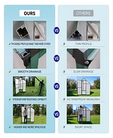 Streamdale Furniture Newly marketed Gain height windproofaluminum greenhouse 6x10 Ft Polycarbonate Greenhouse Raised Base and Anchor Aluminum Heavy Du