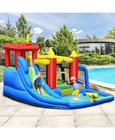 Inolait Inflatable Bouncer Bounce House with Water Slide Splash Pool without Blower