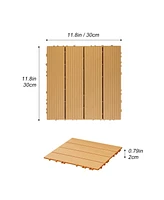 Streamdale Furniture Plastic Composite Deck Tiles Set of 35pcs, Composite Decking Resist Rust, Water, Weather, Indoor&Outdoor, Easy to Diy & Maintain,