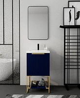 Freestanding Plywood Vanity with Soft-Close Doors and Resin Basin
