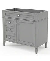 Simplie Fun 36" Bathroom Vanity without Top Sink, Modern Bathroom Storage Cabinet with 2 Drawers and a Tip