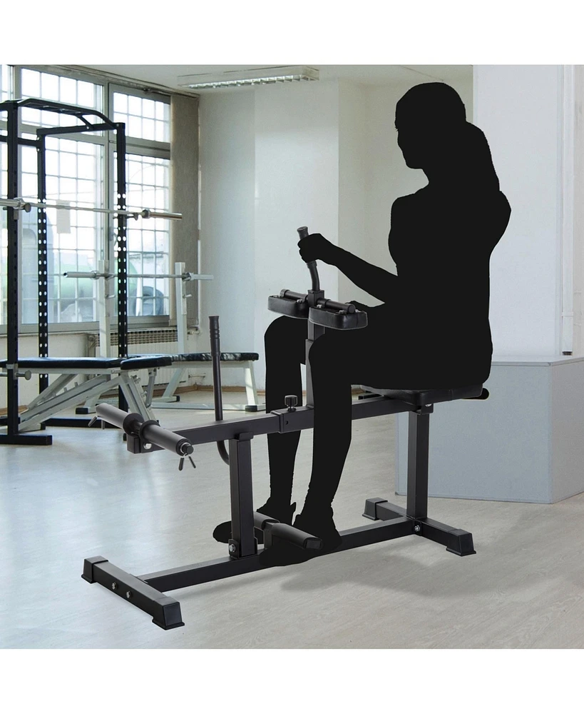 Streamdale Furniture Adjustable Seated Calf Raise Machine, Leg Machines Home Gym, for Calf, Waist, Arm Training