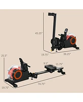 Streamdale Furniture Premium Water Rowing Machine: Full-Body Workout, Adjustable Resistance, Lcd Monitor, Foldable Design