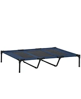 48" x 36" Breathable Elevated Dog Bed Portable Pet Cot, Raised Pet Bed w/ Carry Bag Metal Frame Breathable Mesh Indoor and Outdoor Dark Blue
