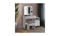 Slickblue Fch Dressing Table Set with Mirror, 4 Drawers, 1 Storage Cabinet & 2 Shelves