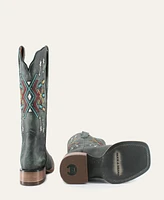 Buck & Brana Omusa Turquoise Leather Cowgirl Boots By