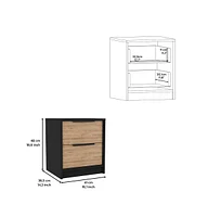 Depot E-shop Egeo Nightstand, Two Drawers, Superior Top