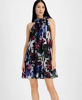 Anne Klein Women's Floral Side-Bow Halter Dress