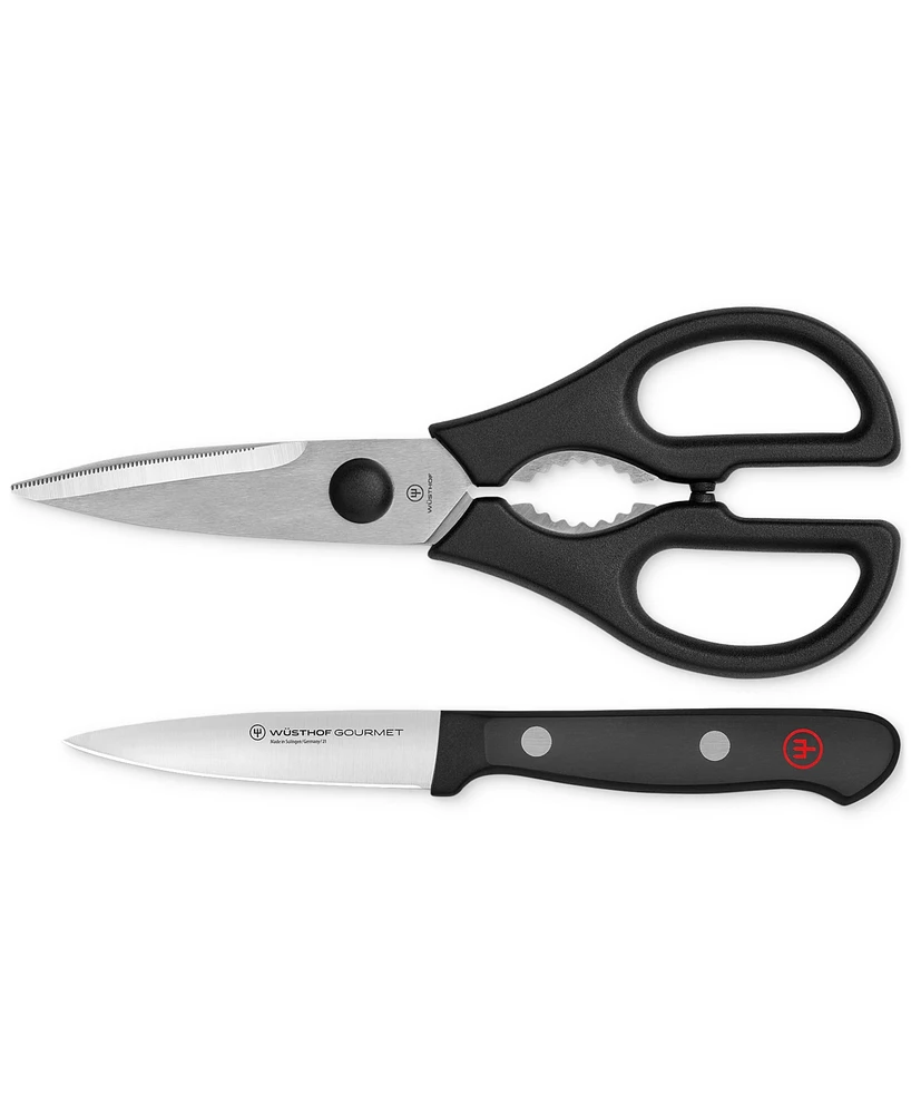 Wusthof Gourmet Black 2-Pc. Paring Knife and Shears Set