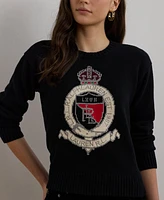 Lauren Ralph Petite Intarsia-Knit Crest Sweater