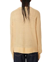 Frank and Oak Women's Openknit Stripe Crewneck Long-Sleeve Sweater