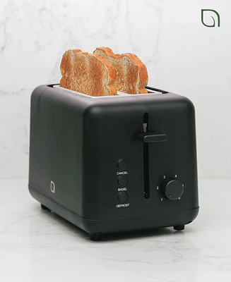 Willow Kitchen 2-Slice Toaster with Wide Slots - Perfect for Toast Bagels, Compact Design, Crumb Tray