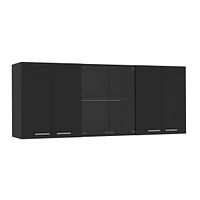 Depot E-shop Oceana 150 Wall Double Door Cabinet With Glass, Four Interior Shelves, Glass