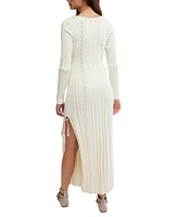 Free People Women's Heart Of Gold Long-Sleeve Knit Midi Dress