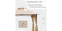 Slickblue 10ft x 10ft Outdoor Patio Gazebo Canopy Tent Beige-as (Swiship-Ship)(Prohibited by WalMart)