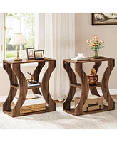 Tribesigns 24" Farmhouse End Table Set of 2, 3