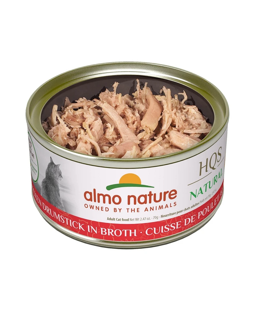 Almo Nature Hqs Natural Cat 24pk (2.47oz): Chicken Drumstick In Broth
