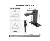 gaomon Bathroom Sink Faucet,Bathroom Sink Faucet for 1 or 3 Hole with Pop Up Drain Stopper and Water Supply Hoses,Deck Plate Included
