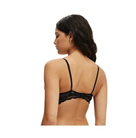 Cotton On Women's Everyday Lace Longline Push Up 2 Bra