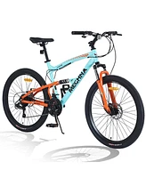 Simplie Fun 26 inch Mountain Bike 21-Speed Dual Suspension Aluminum Alloy Frame For Men and Women's Bike