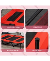 48" x 36" Elevated Breathable Dog Bed Portable Pet Cot w/ Carry Bag Metal Frame Breathable Mesh Indoor and Outdoor Red