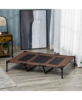 48" x 36" Elevated Breathable Dog Bed Portable Pet Cot w/ Carry Bag Metal Frame Breathable Mesh Indoor and Outdoor Tan