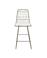 Modern Geometric Counter Stools With Water-Resistant Cushions (Set Of 2)