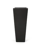 Streamdale Furniture 13" X 32.5" Outdoor Modern Mgo Cast Stone Planter, Black