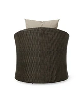 Luxurious Swivel Patio Chair with Wicker and Aluminum Design