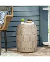 Simplie Fun Versatile Concrete Side Table: Durable, Lightweight, Indoor/Outdoor