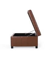 Luxurious Faux Leather Ottoman With Ample Storage And Soft-Close Hinges