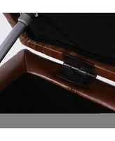 Luxurious Faux Leather Ottoman With Ample Storage And Soft-Close Hinges