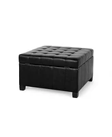 Streamdale Furniture Isabella Faux Leather Ottoman: Elegance And Storage In One